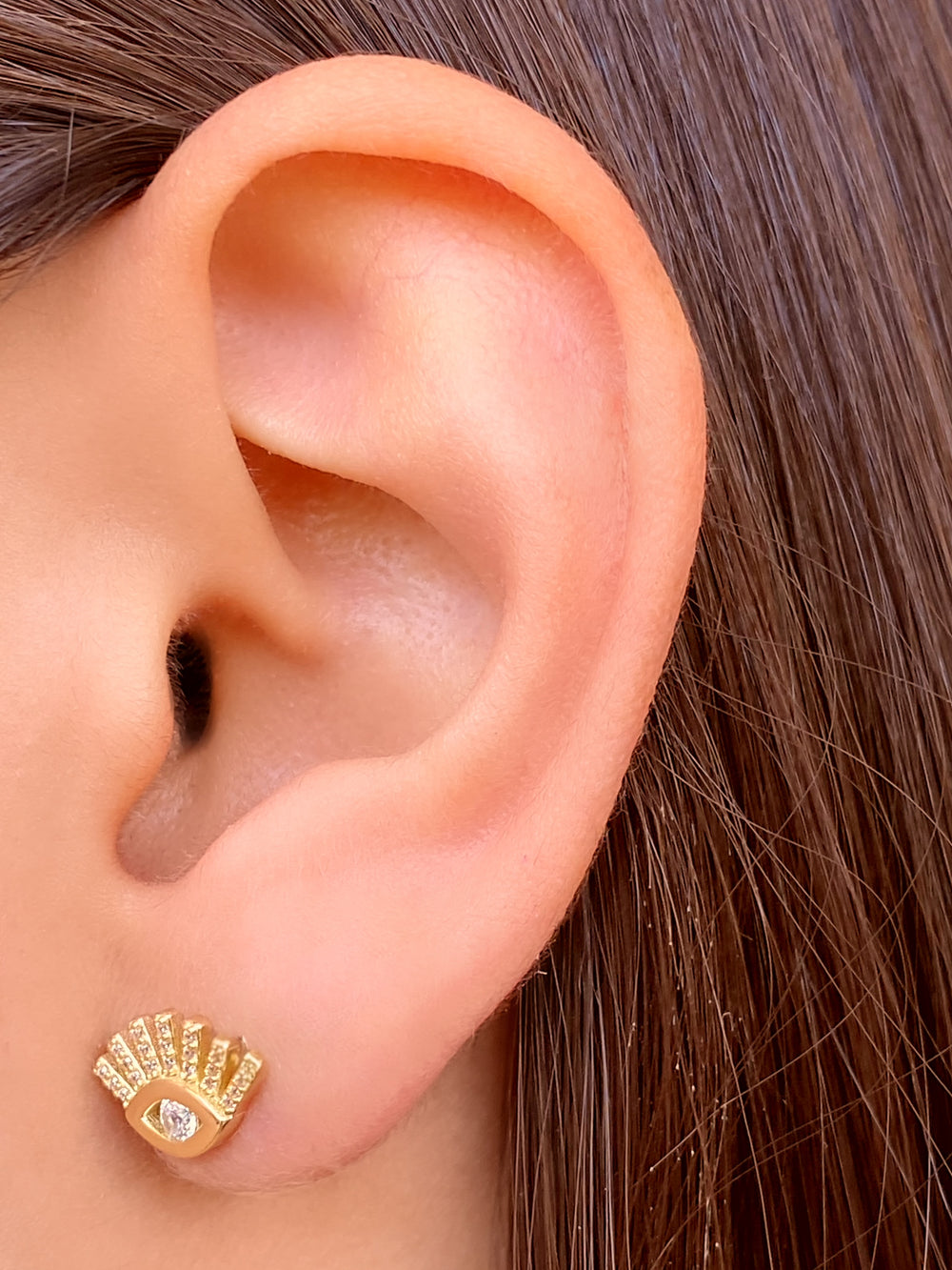 Par Arete Ojo Con Pestañas