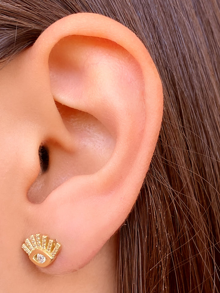Par Arete Ojo Con Pestañas