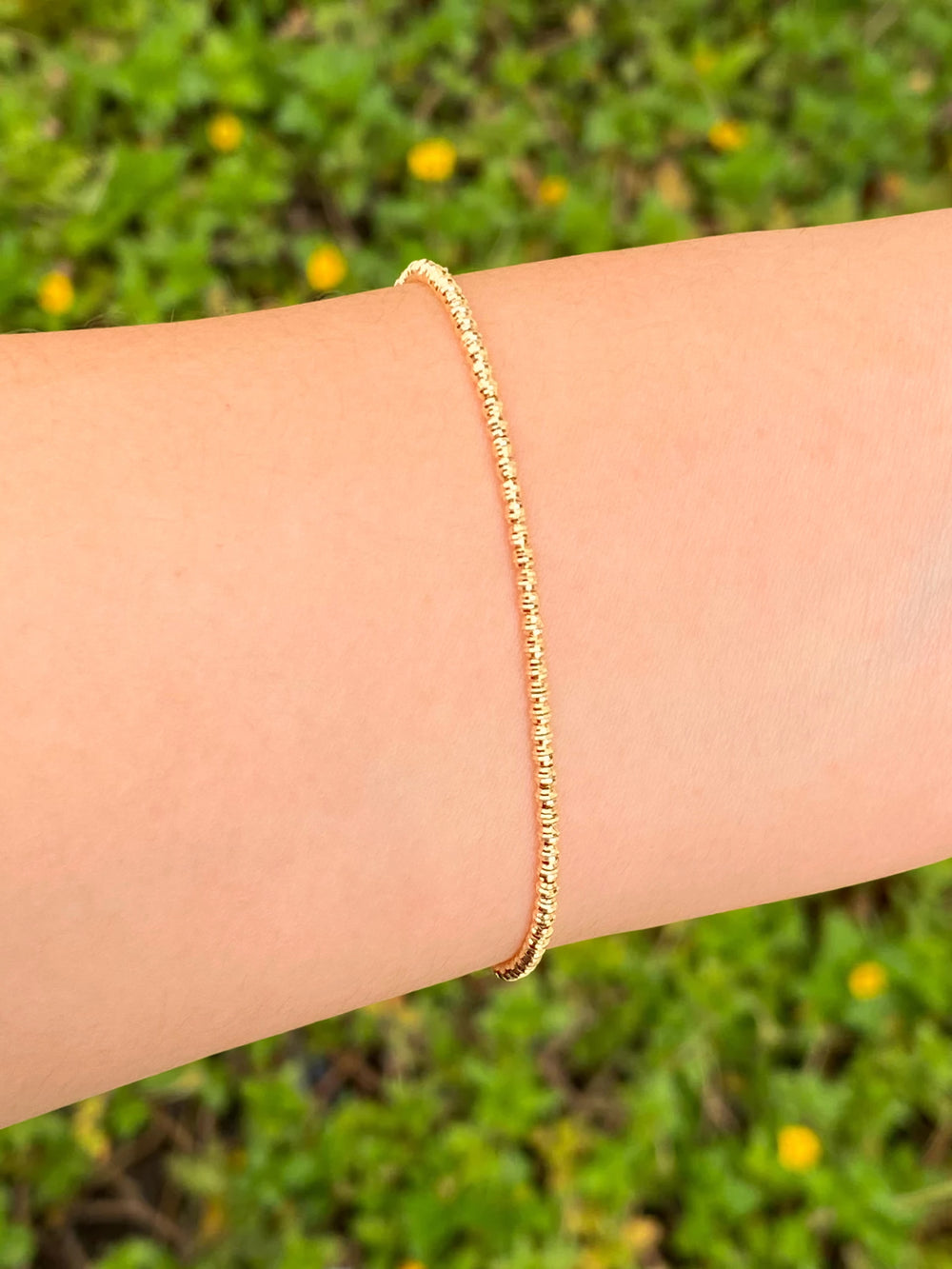 Pulsera Bolitas Con Textura Oro 14k
