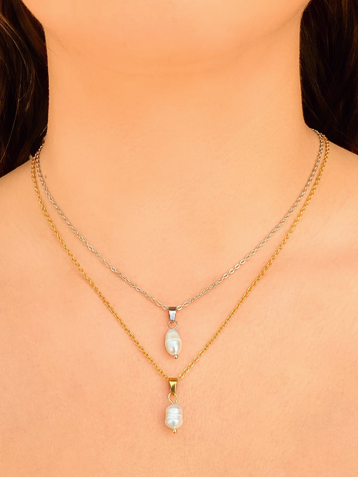 Collar Con Perlita Colgante