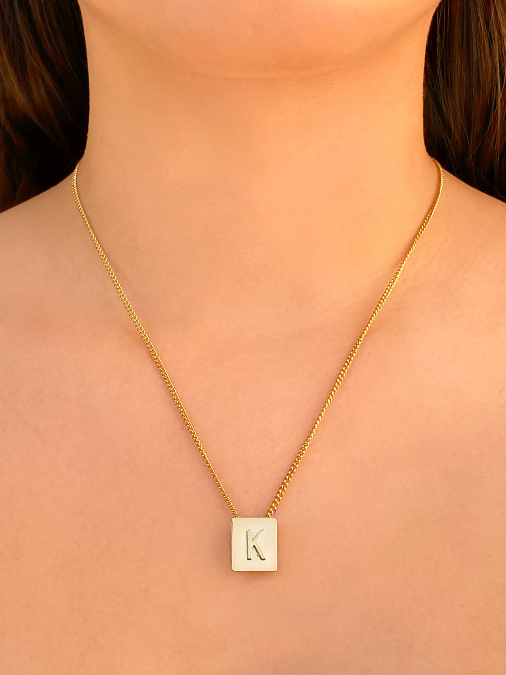 Collar Con Placa Inicial K 3D