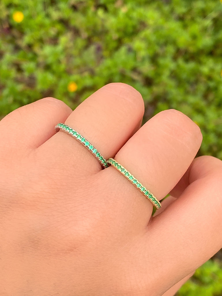Anillo Churumbela Zirconias Verdes