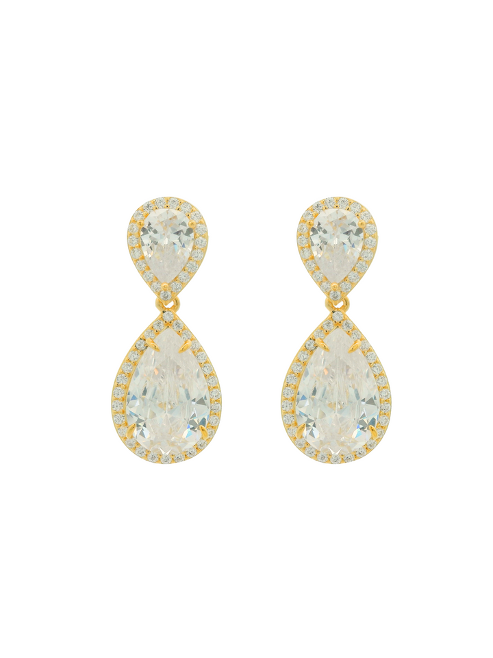 Par Arete Doble Gota Zirconia
