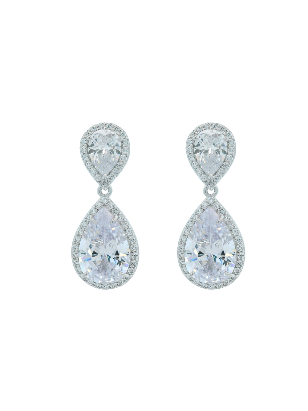Par Arete Doble Gota Zirconia
