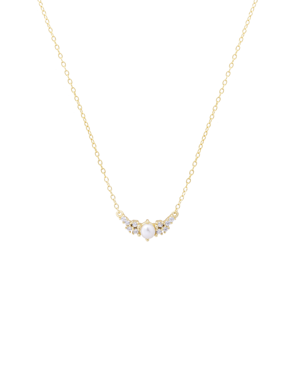 Collar Perla Central y Zirconias