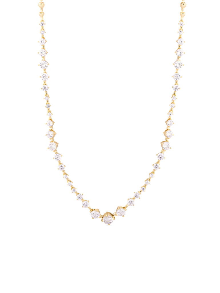 Collar Zirconias Con Bolitas