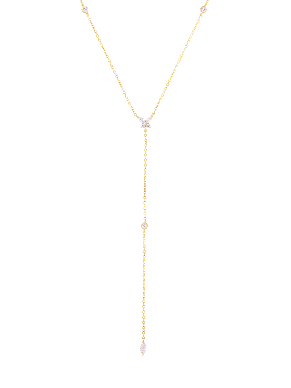 Collar Corbatin Mariposa Zirconias