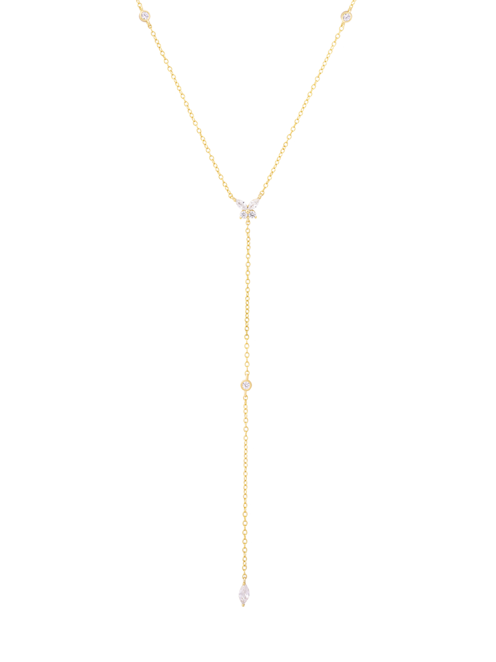 Collar Corbatin Mariposa Zirconias