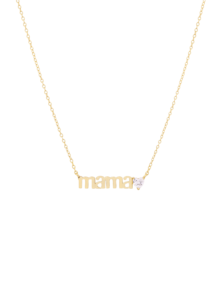 Collar Mama Con Corazon Zirconia