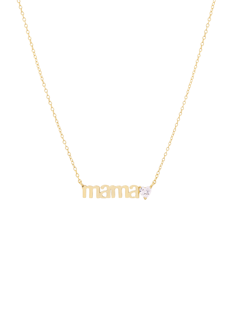 Collar Mama Con Corazon Zirconia