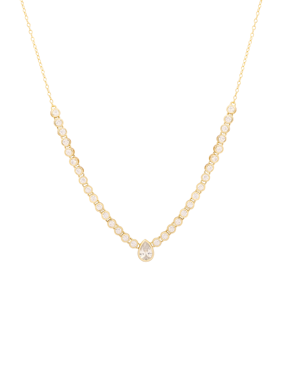 Collar Con Zirconias Dije Gota