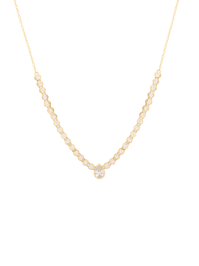 Collar Con Zirconias Dije Gota