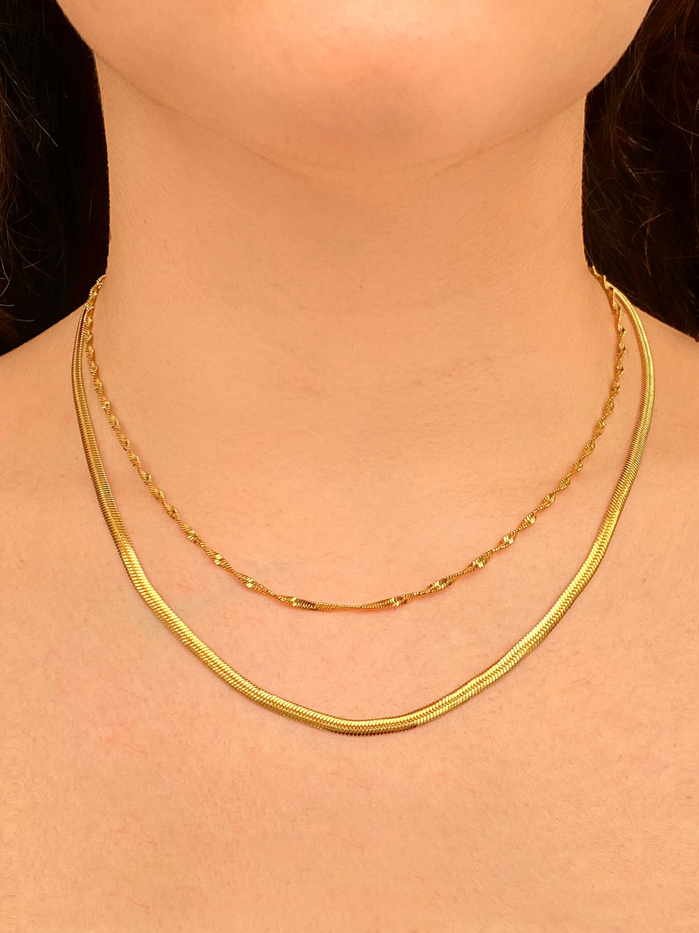 Collar Doble Torcido Y Planchado