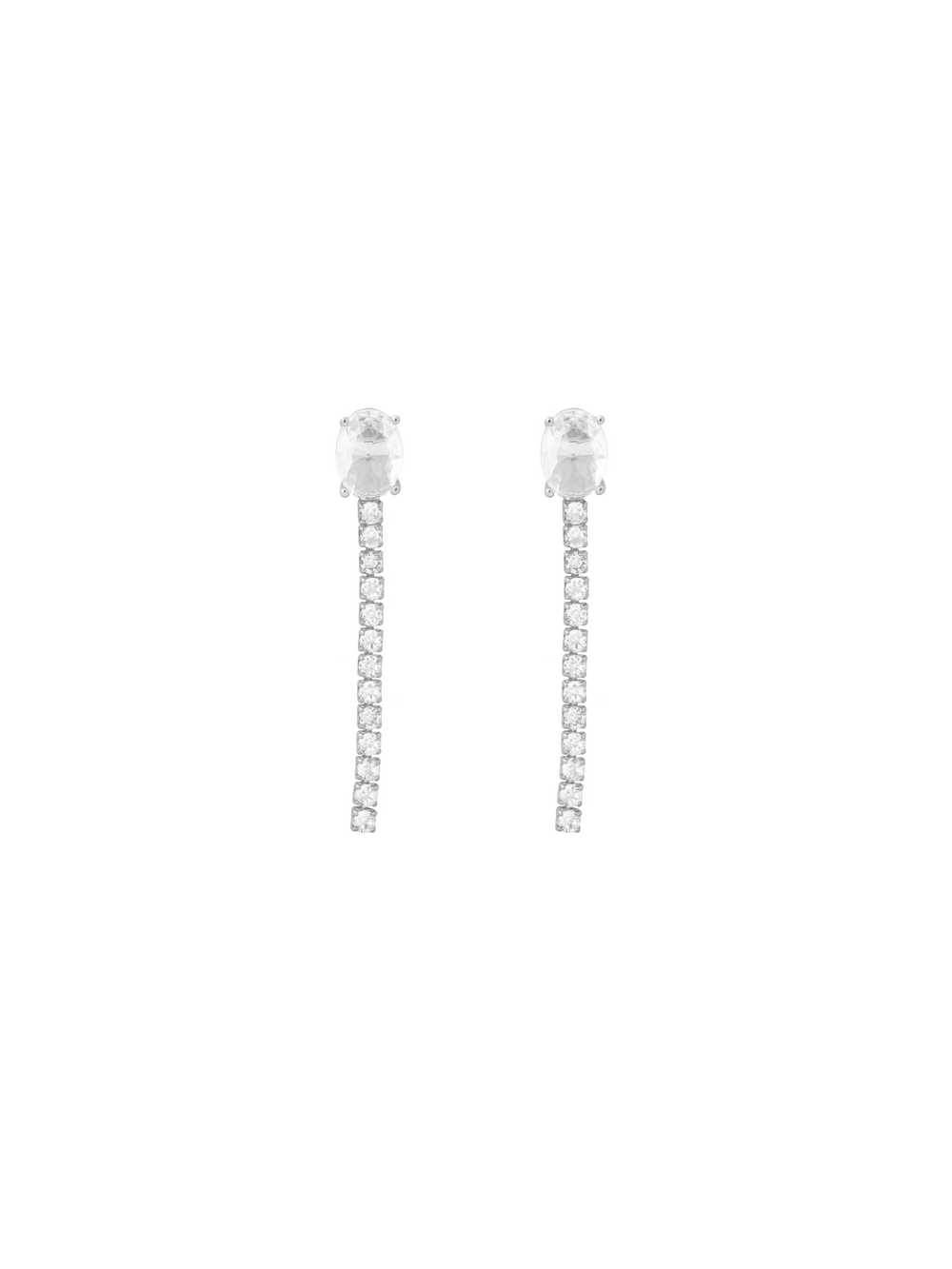 Par Arete Zirconia Ovalada Con Tira