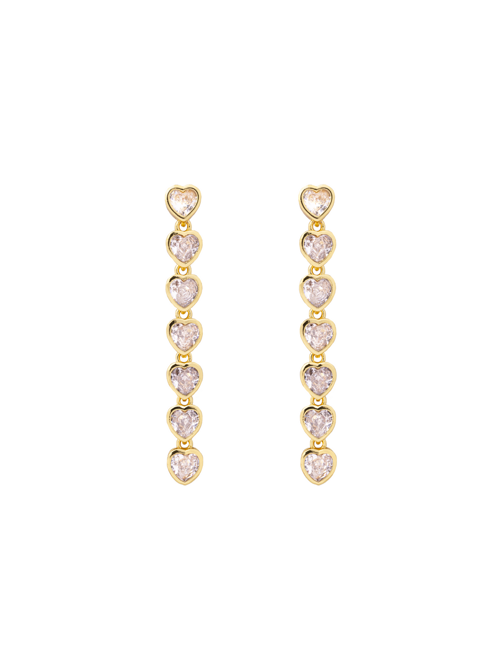 Par Arete Tira Corazones Zirconia