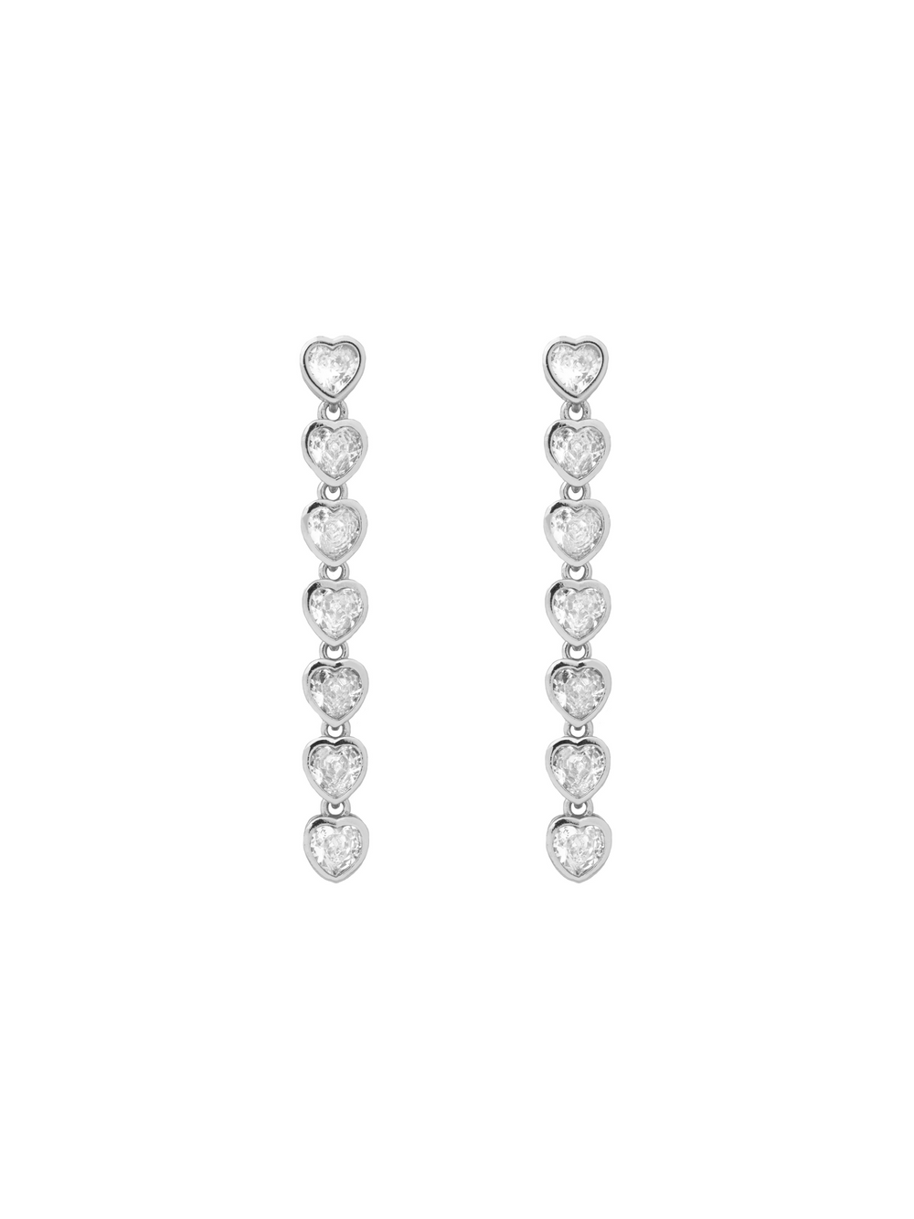Par Arete Tira Corazones Zirconia