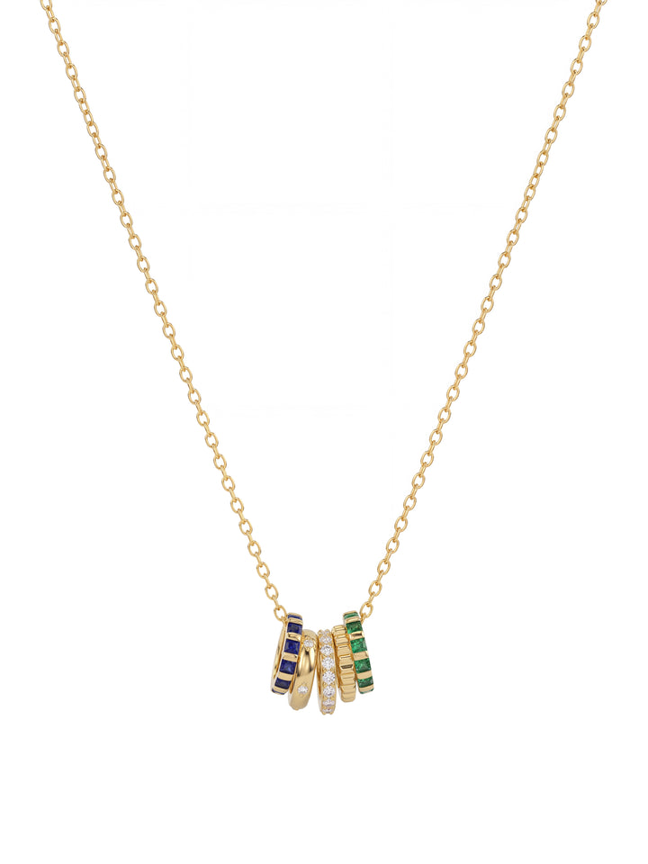 Collar Con Aros Zirconias De Colores