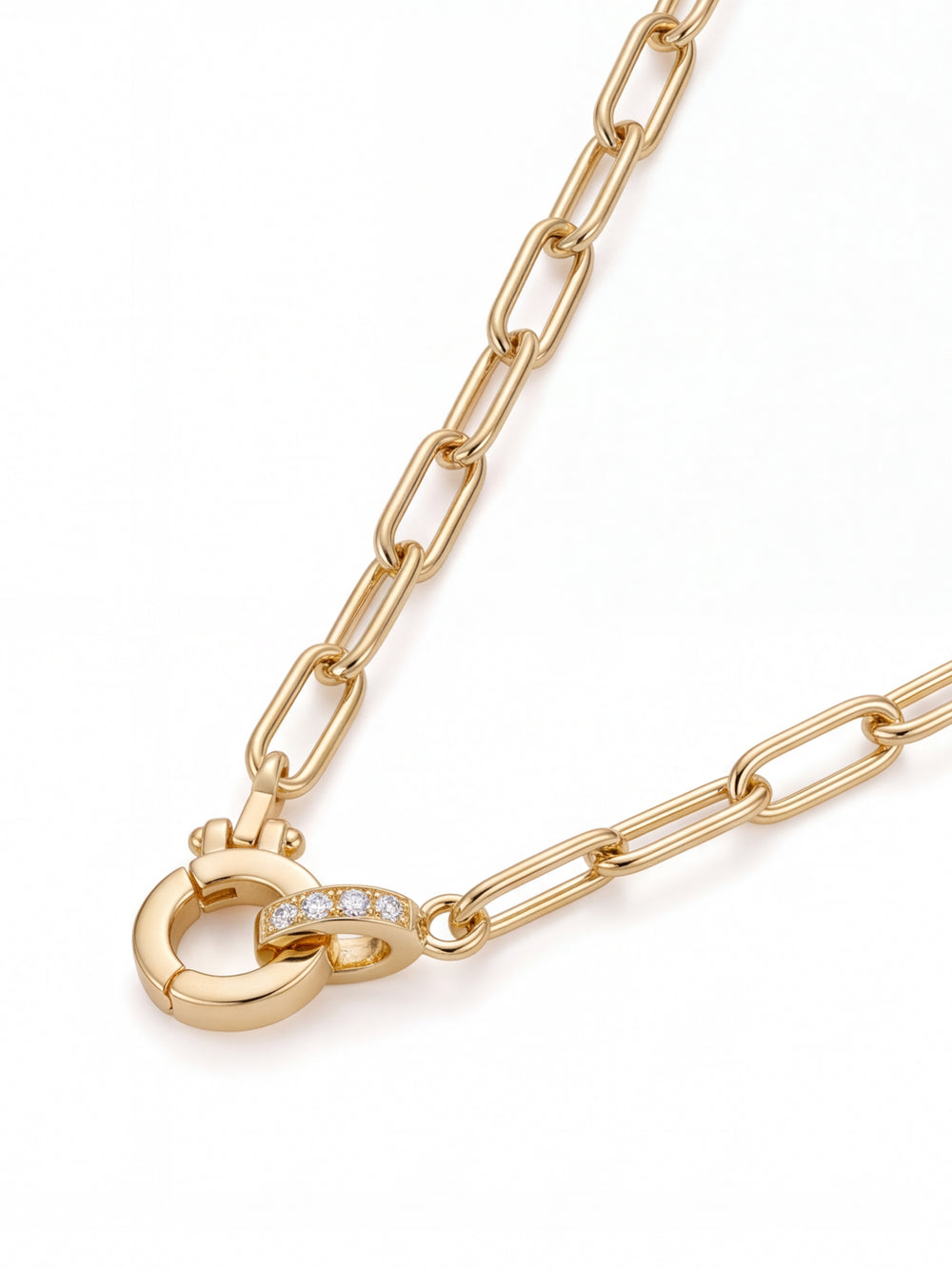 Collar Eslabon Tipo Clip Con Aros