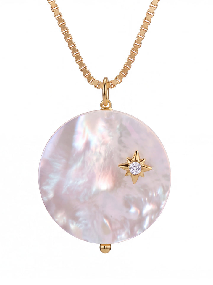 Collar Dije Madre Perla Con Zirconia