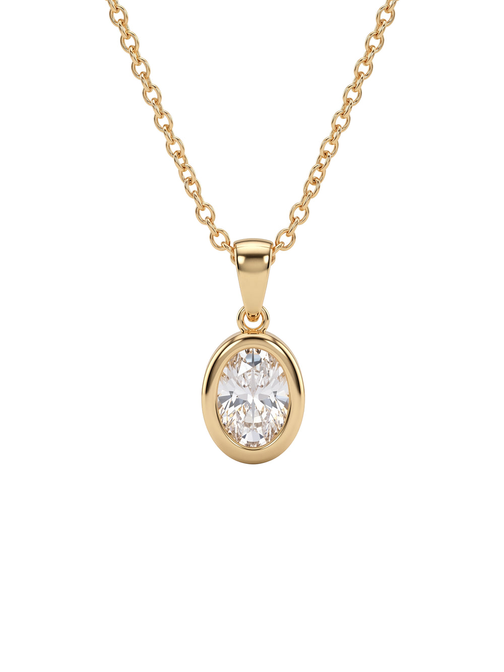 Collar Dije Zirconia Ovalada