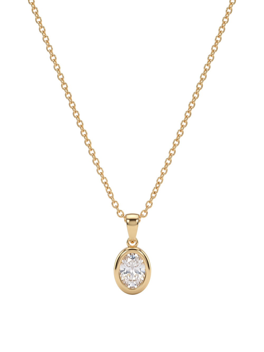 Collar Dije Zirconia Ovalada