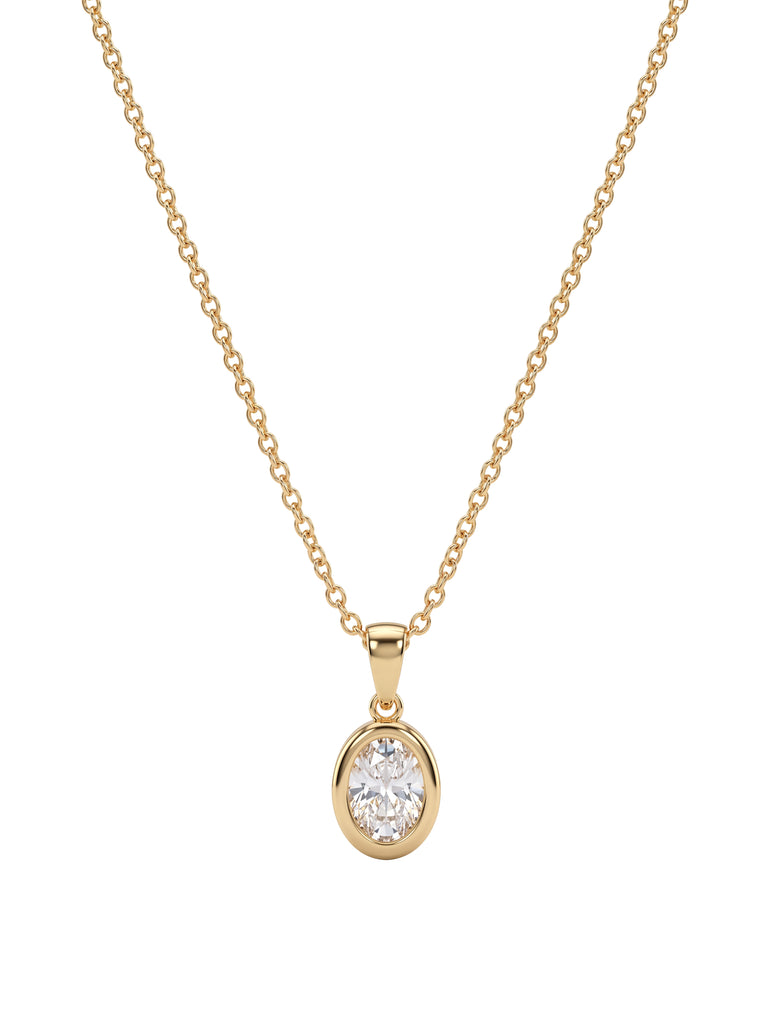 Collar Dije Zirconia Ovalada