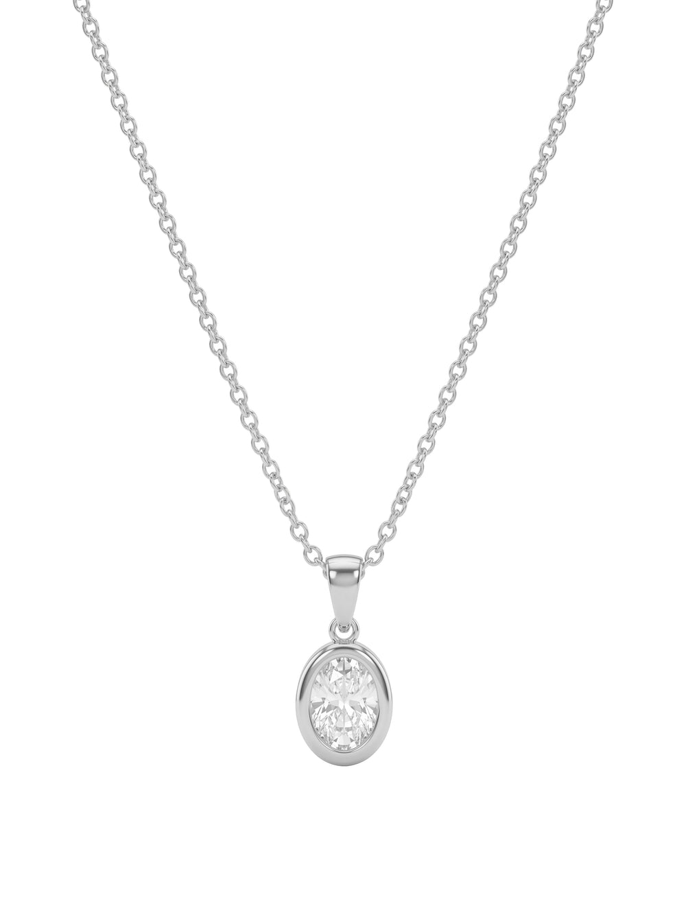 Collar Dije Zirconia Ovalada