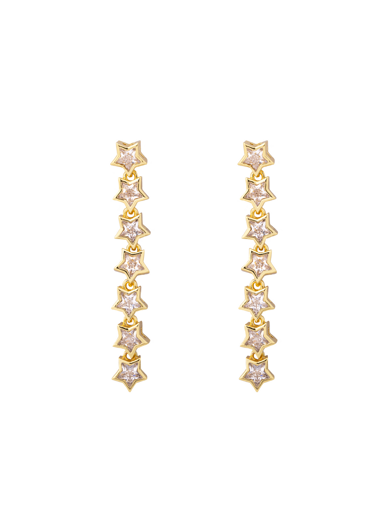 Par Arete Tira Estrellas Zirconia