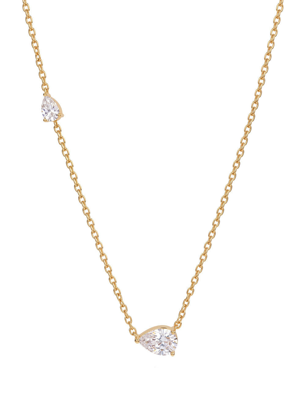 Collar Dije Doble Zirconia Gota