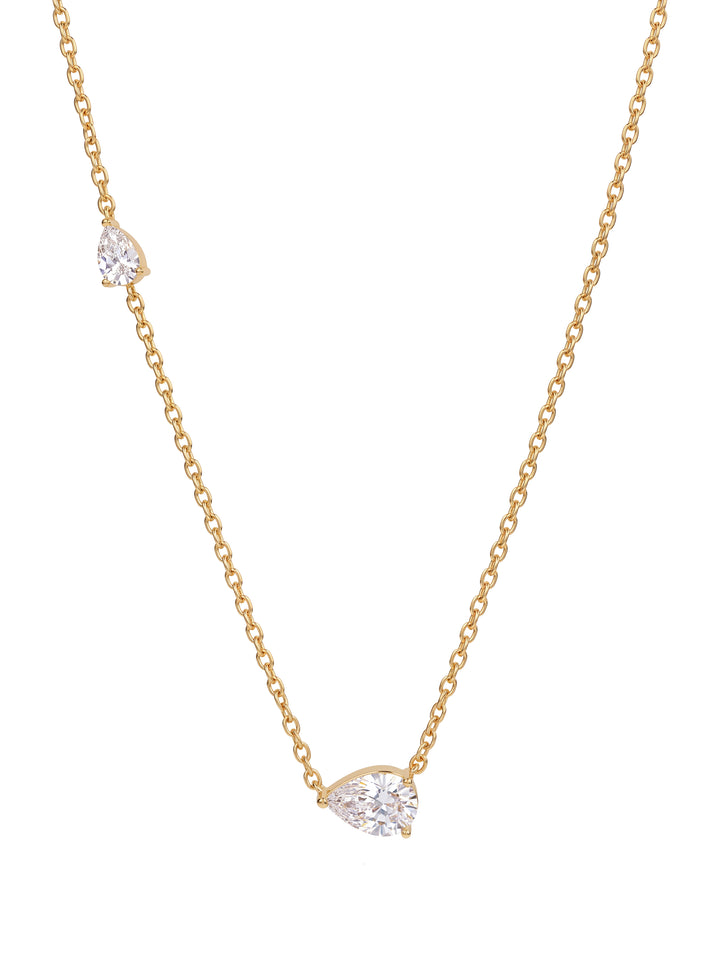 Collar Dije Doble Zirconia Gota