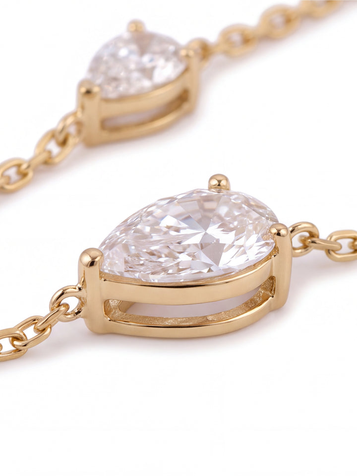 Collar Dije Doble Zirconia Gota