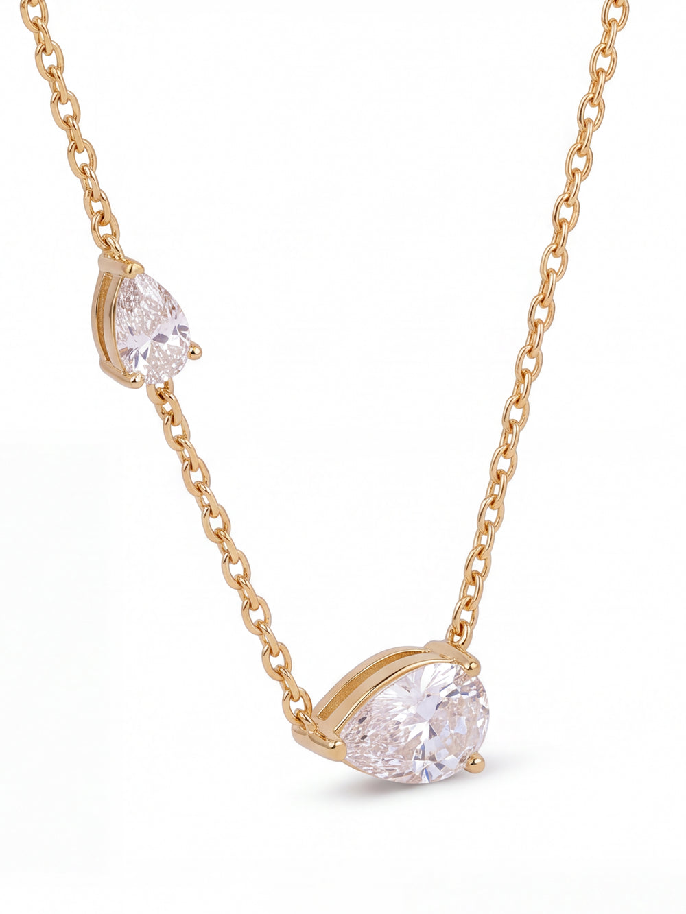 Collar Dije Doble Zirconia Gota