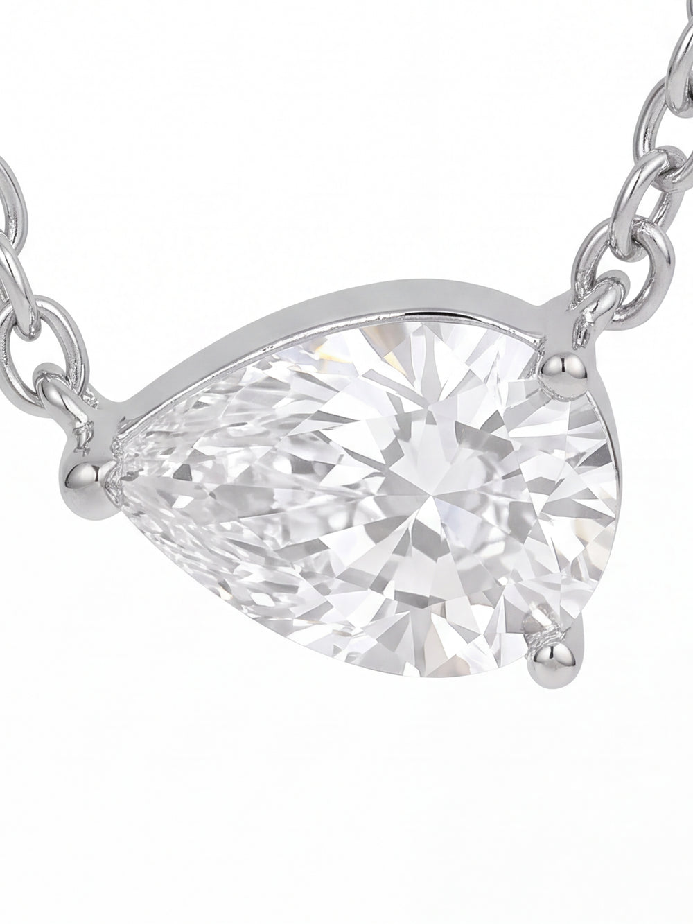 Collar Dije Doble Zirconia Gota