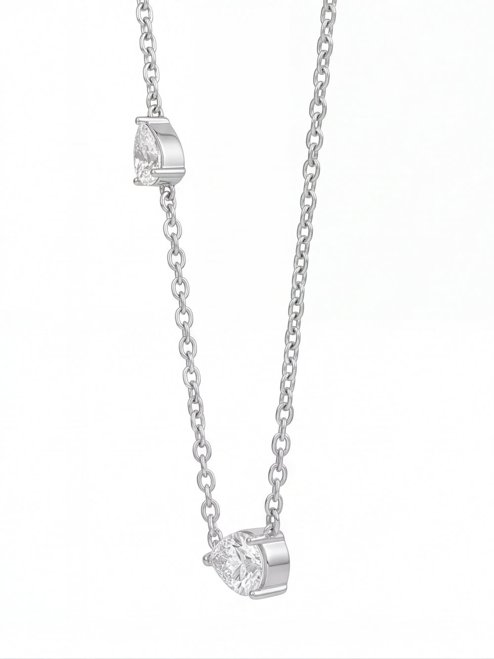 Collar Dije Doble Zirconia Gota