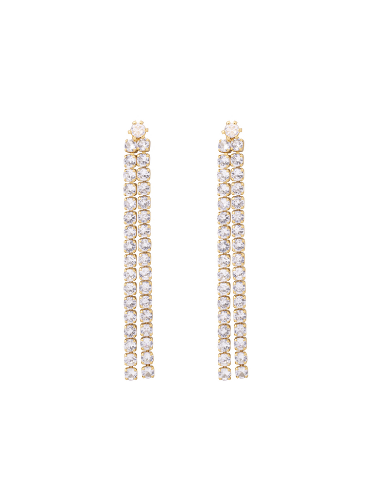 Par Arete Doble Tira Zirconia