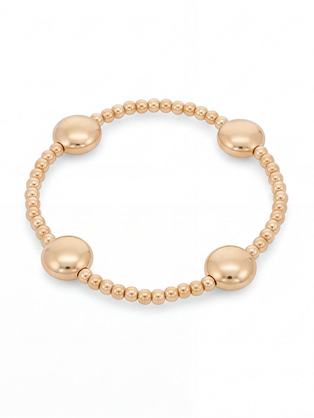 Pulsera Bolitas Aplastadas 10 mm Gold Filled