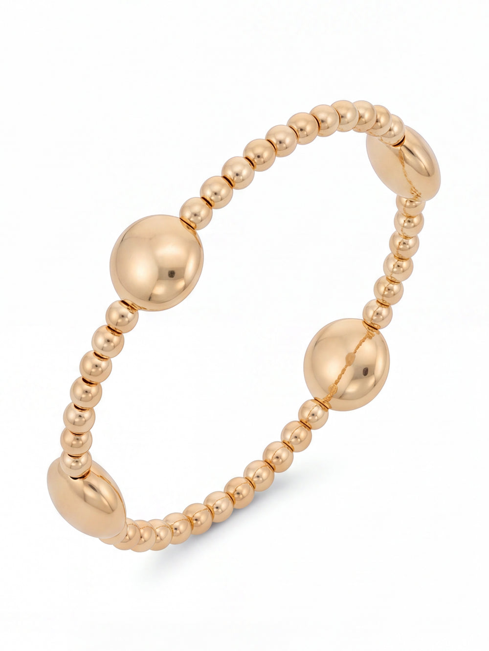 Pulsera Bolitas Aplastadas 10 mm Gold Filled