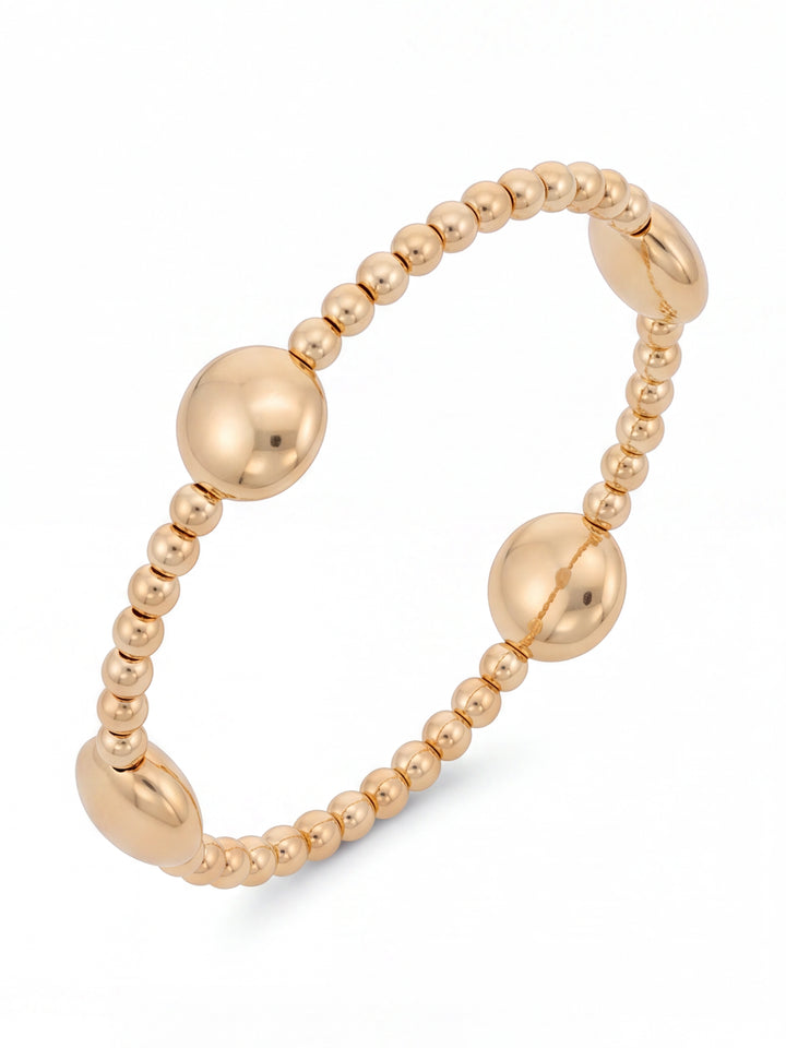 Pulsera Bolitas Aplastadas 10 mm Gold Filled