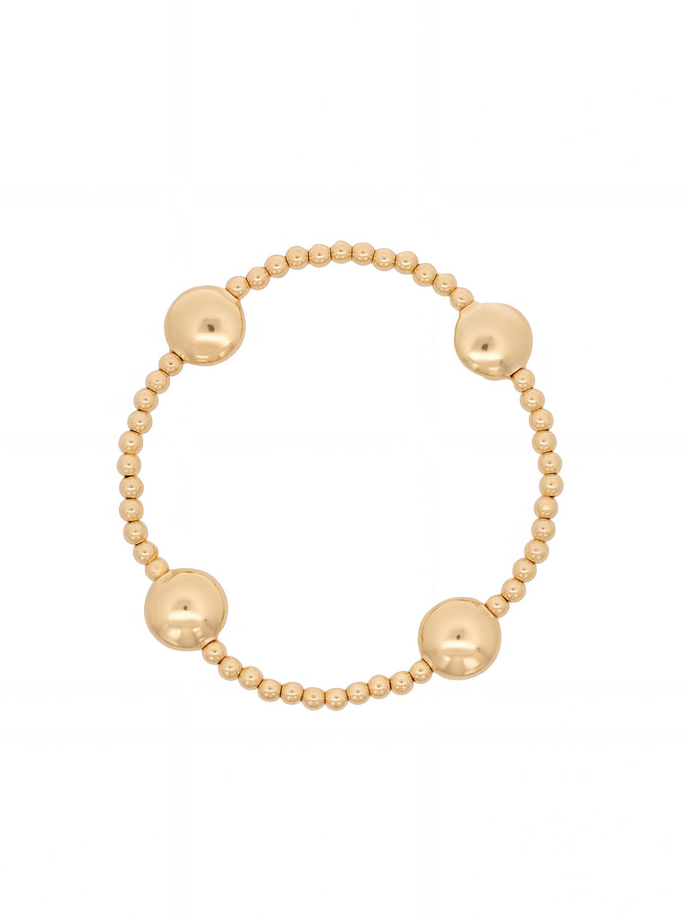 Pulsera Bolitas Aplastadas 10 mm Gold Filled