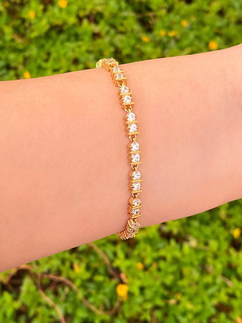 Pulsera Zirconias Entrelazadas