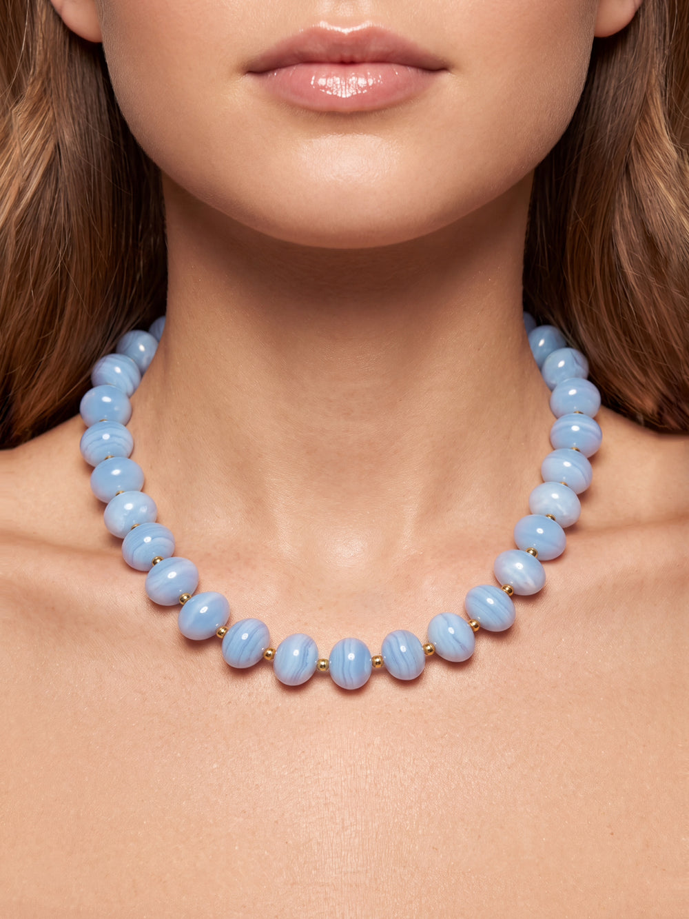 Collar Chunky Bolitas Con Bolitas Doradas