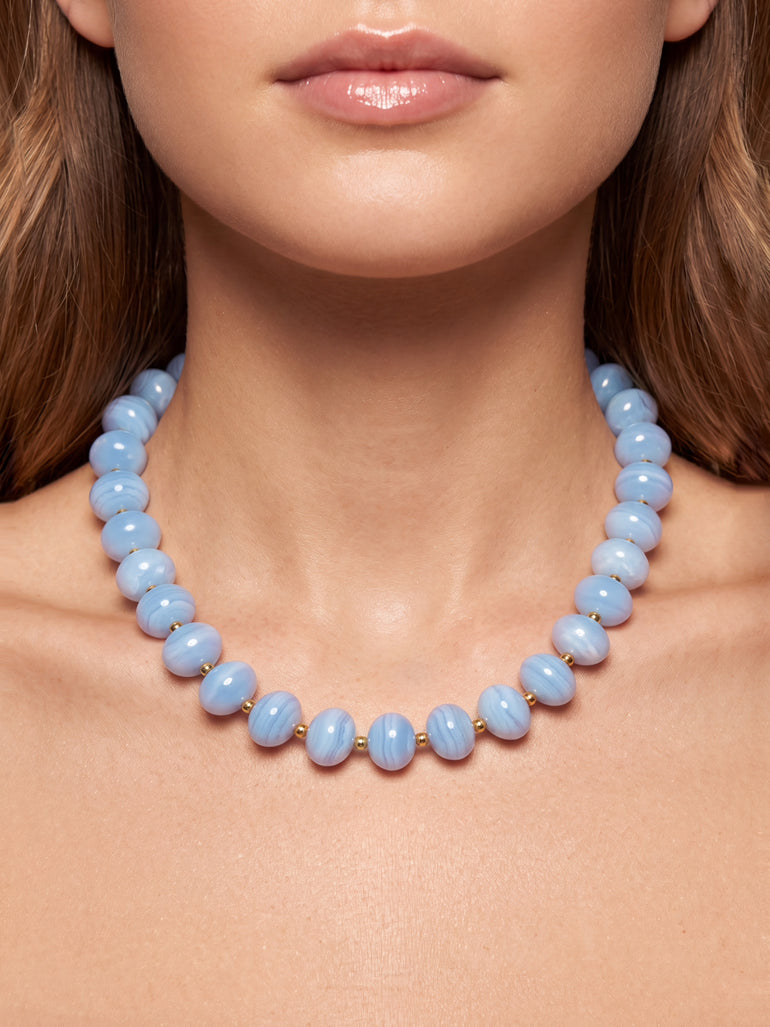Collar Chunky Bolitas Con Bolitas Doradas