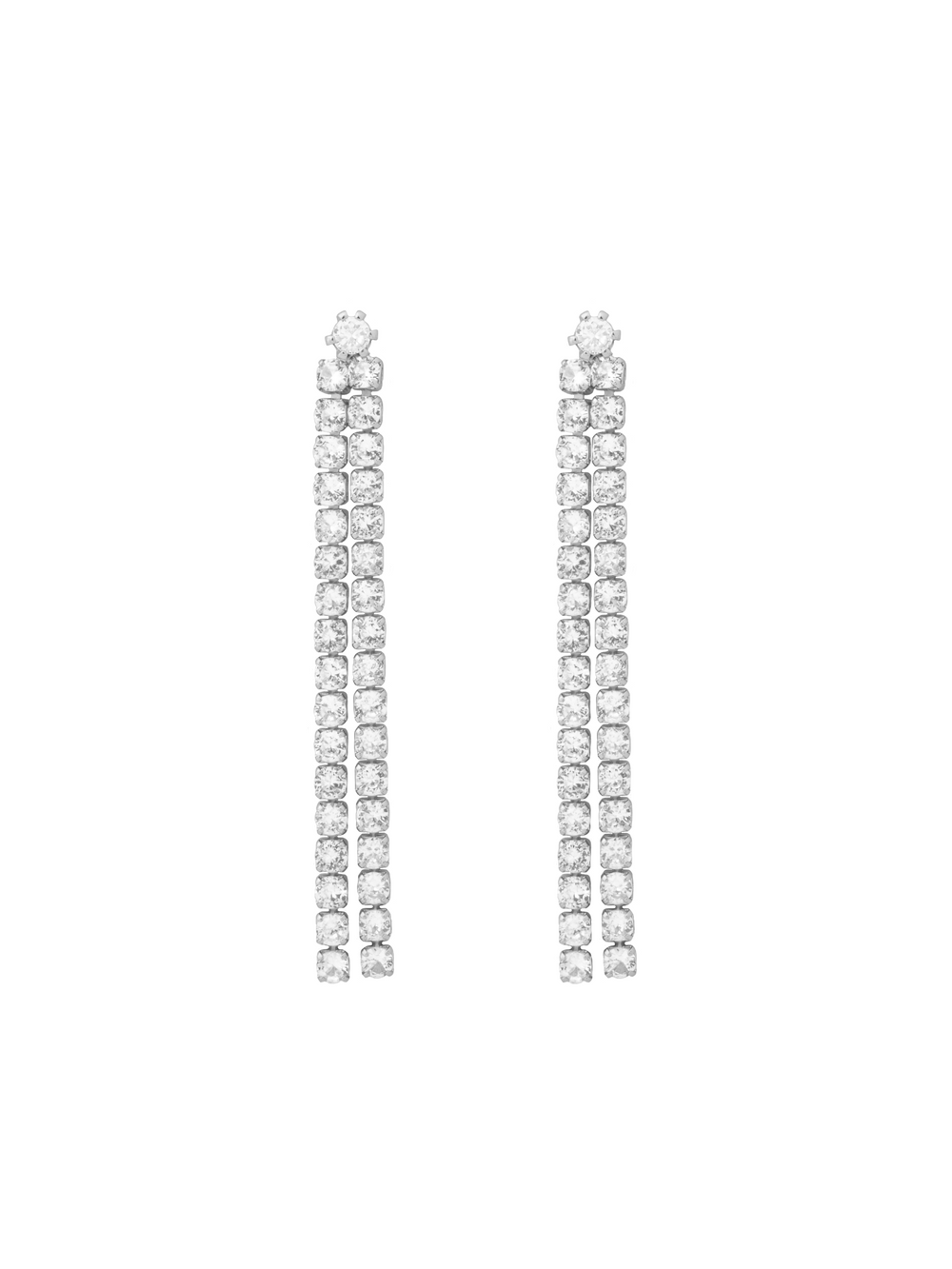 Par Arete Doble Tira Zirconia