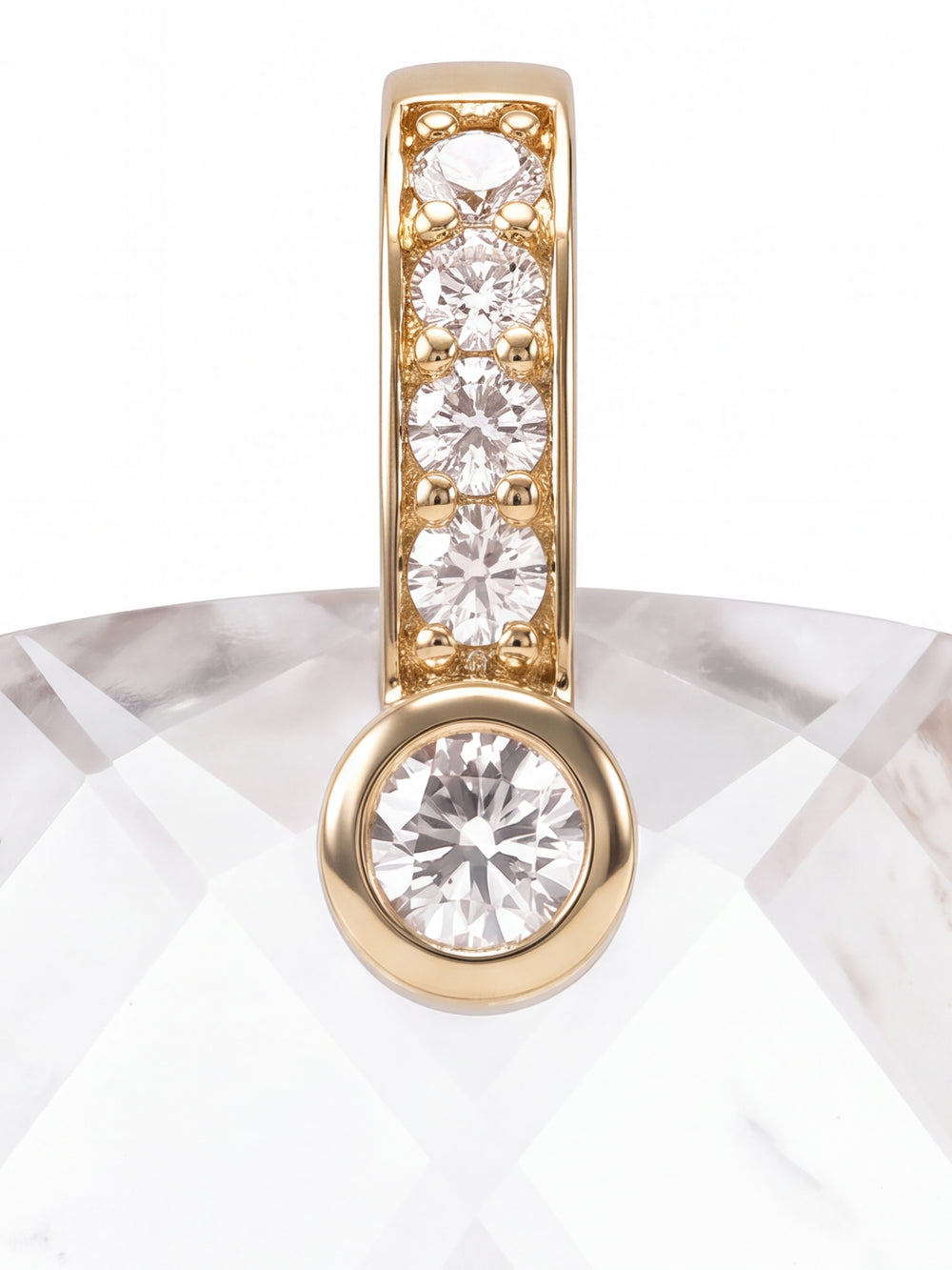 Dije Rectangular Piedra Cuarzo Blanco Con Zirconias
