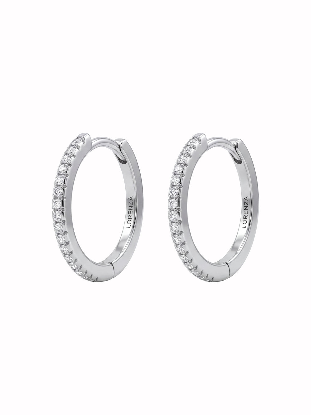 Par Arracada Delgada Con Zirconias 14 mm