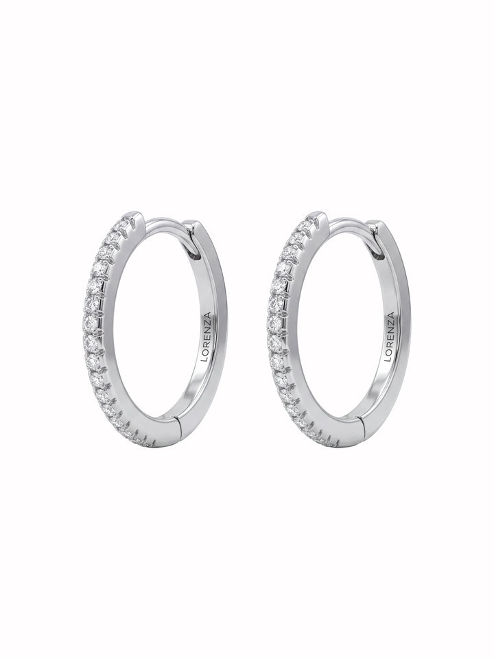Par Arracada Delgada Con Zirconias 14 mm