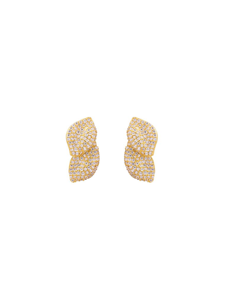 Par Arete Doble Hoja Zirconia