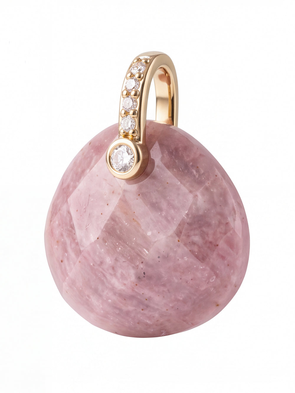 Collar Gota Ancha Piedra Rodocrosita A Beneficio Cruz Rosa