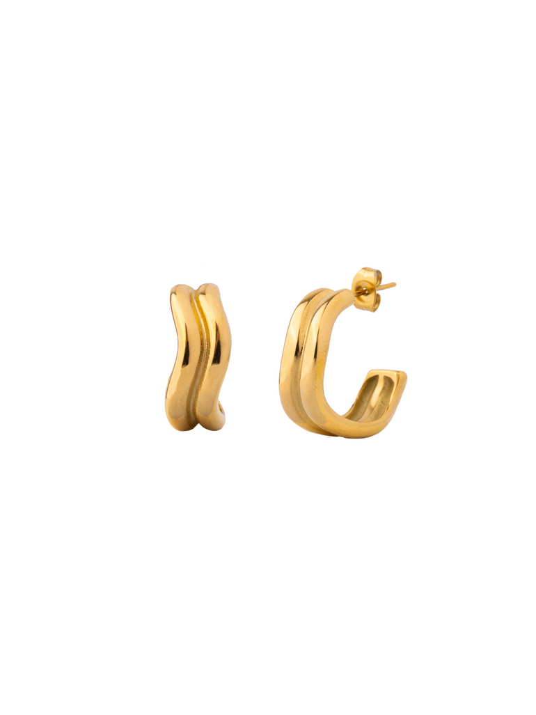 Par Semi Arracada Doble Abierta Irregular