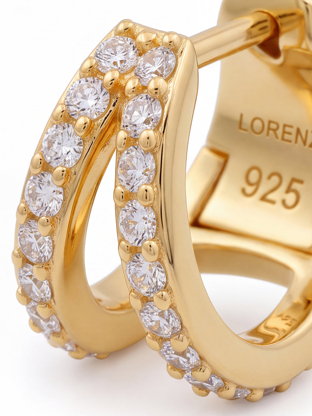 Par Arracada Doble Linea Con Zirconias